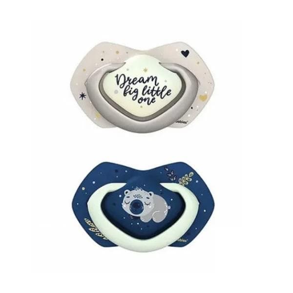 canpol 2 sucette symetriques luminescentes 0-6m bleu sleepy koala