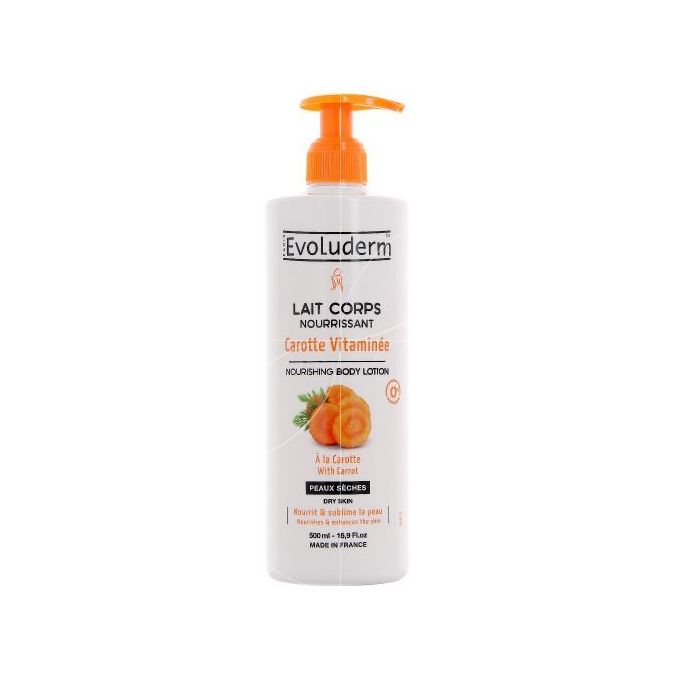 EVOLUDERM LAIT DE CORPS NOURISSANT CAROTTES VITAMINÉE 500ML