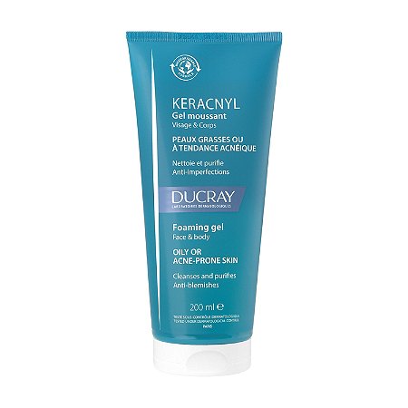Ducray Keracnyl Gel moussant nettoyant purifiant visage peau grasse 200ml