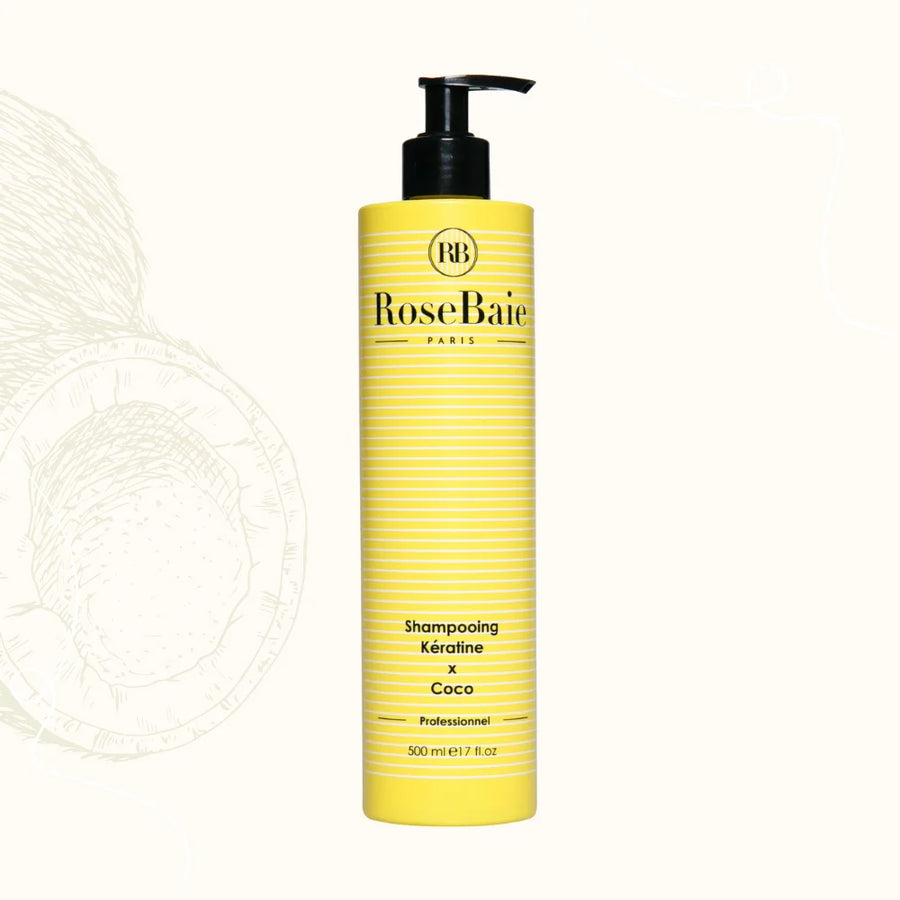 Shampoing Huile de Noix de Coco X Kératine Rosebaie 500ml