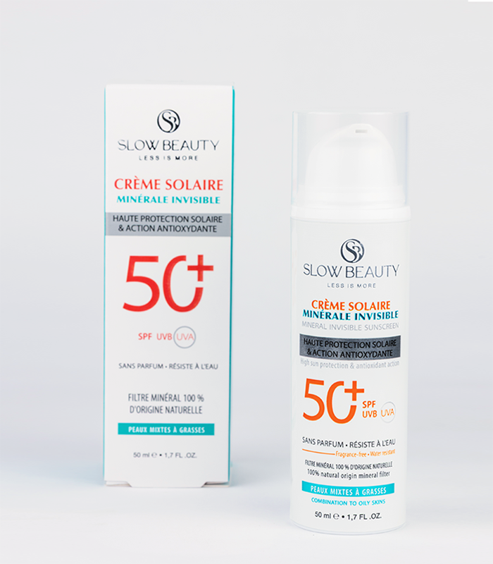 SLOW BEAUTY Crème solaire minérale SPF 50+ (Peaux mixtes à grasses)