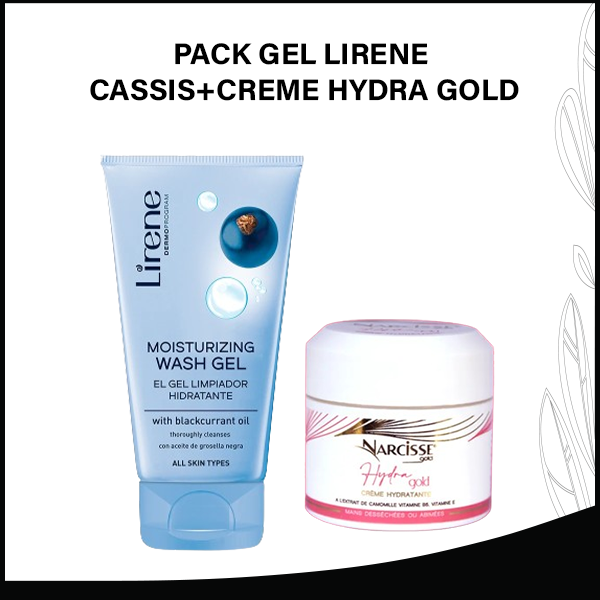 PACK GEL LIRENE CASSIS+CREME HYDRA GOLD