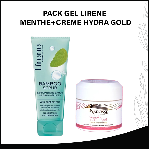 PACK GEL LIRENE MENTHE+CREME HYDRA GOLD