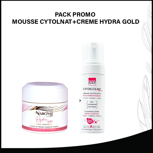 PACK PROMO MOUSSE CYTOLNAT+CREME HYDRA GOLD