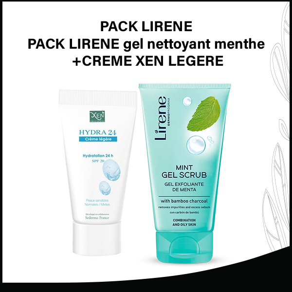 PACK LIRENE gel nettoyant menthe +CREME XEN LEGERE
