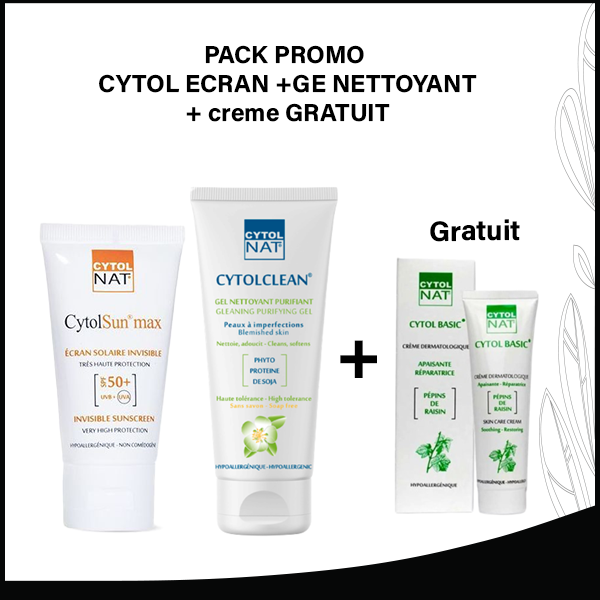 PACK PROMO CYTOL ECRAN +GE NETTOYANT+ creme GRATUIT