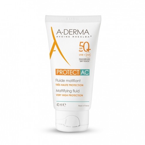 A-DERMA Fluide solaire visage matifiant SPF50+