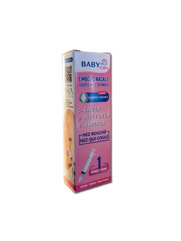 BABY CARE - EMBOUT NASALE SOUPLE AVEC SERINGUE (1 pièce) - LikEnti