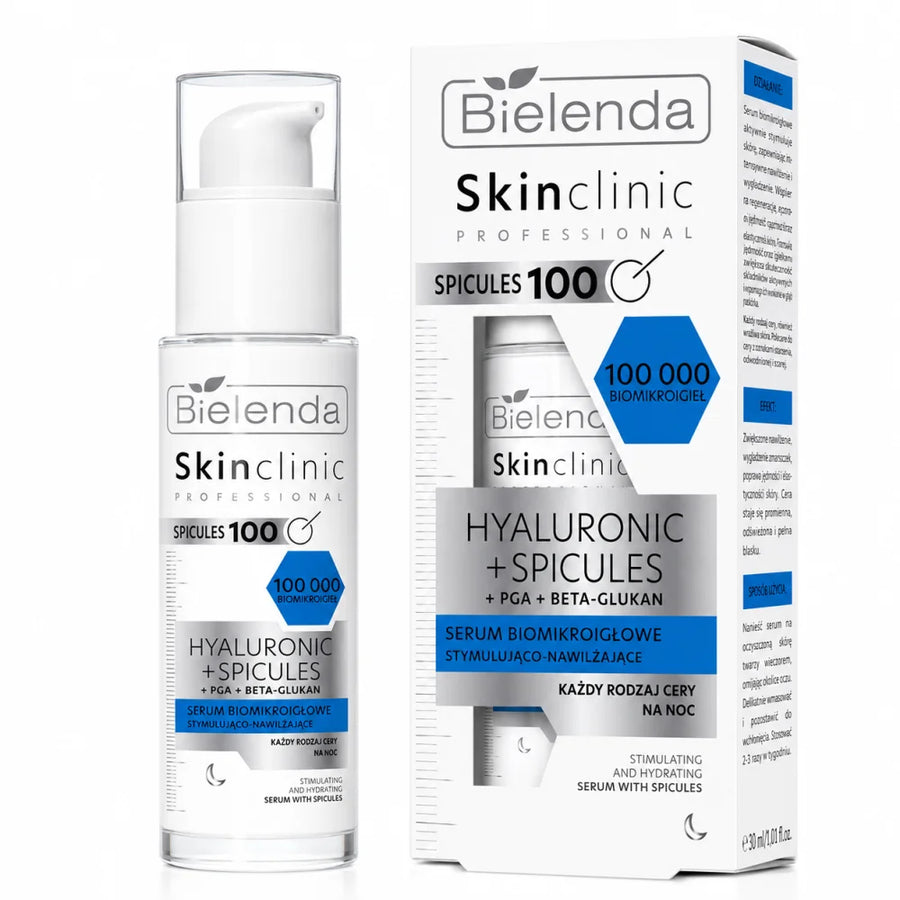 BIELENDA SKIN CLINIC PROFESSIONAL 100 - SÉRUM HYDRATANT & STIMULANT À L’ACIDE HYALURONIQUE AVEC SPICULES 30 ML
