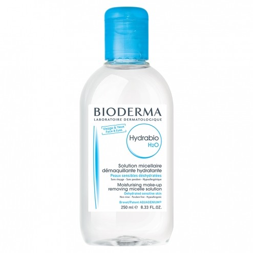 BIODERMA HYDRABIO H2O EAU MICELLAIRE DEMAQUILLANTE HYDRATANTE PEAUX SENSIBLES 250ML