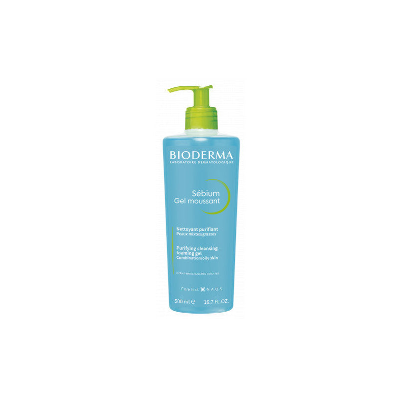 BIODERMA SEBIUM GEL MOUSSANT PURIFIANT POMPE 500ML