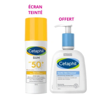 CETAPHIL COFFRET SUN FACE FLUIDE TEINTE SPF50+ 50ML+ LOTION NETTOYANTE 236ML OFFERTE