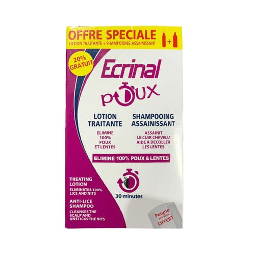Ecrinal anti-poux offre speciale lotion+shampooing