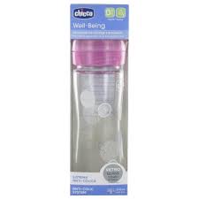 Chicco well being biberon verre  girl 240 ml 0M+