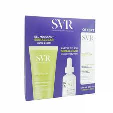 SVR COFFRET SEBIACLEAR GEL MOUSSANT 200ML+AMPOULE AZ FLASH ANTI IMPERFECTIONS 30ML+CREME SOLAIRE MATIFIANTE SPF50 40ML (OFFERT)