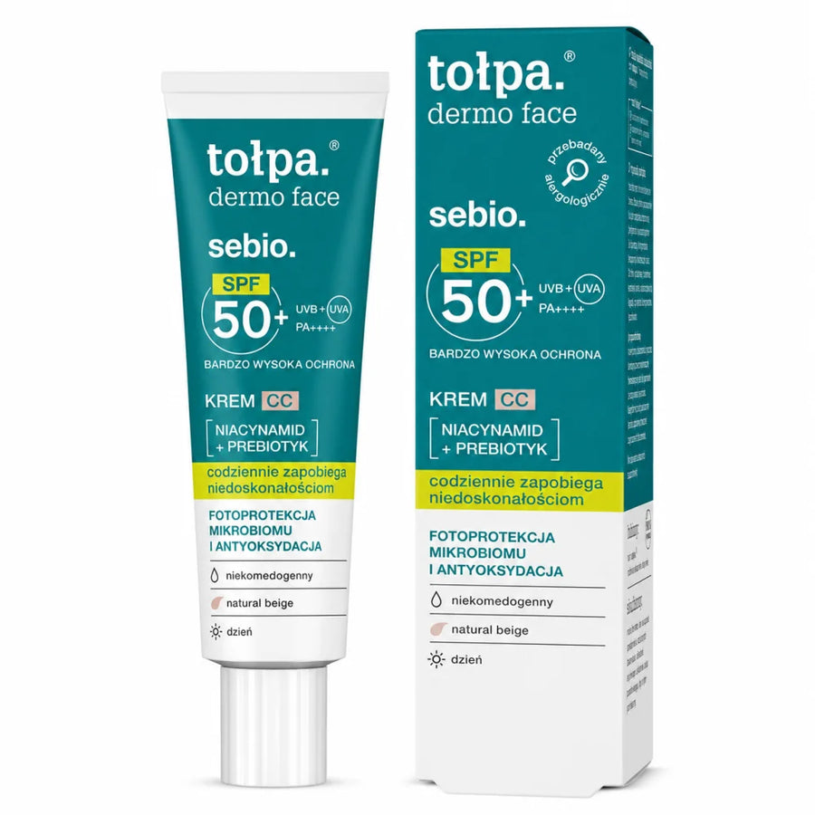 TOŁPA DERMO FACE SEBIO+ - CC CRÈME SPF50+ PA++++ BEIGE NATUREL 40 ML
