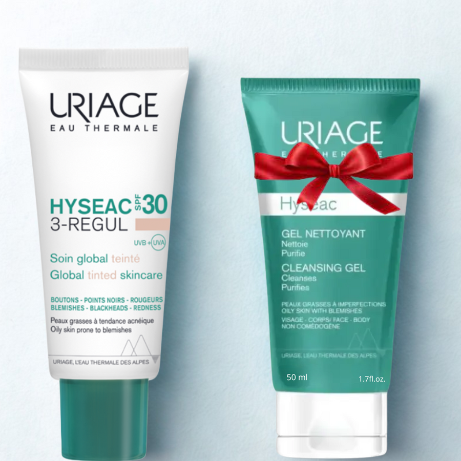 URIAGE HYSEAC 3 REGUL SOIN GLOBAL TEINTE SPF30 40ML+HYSEAC GEL NETTOYANT 50ML (OFFERT)